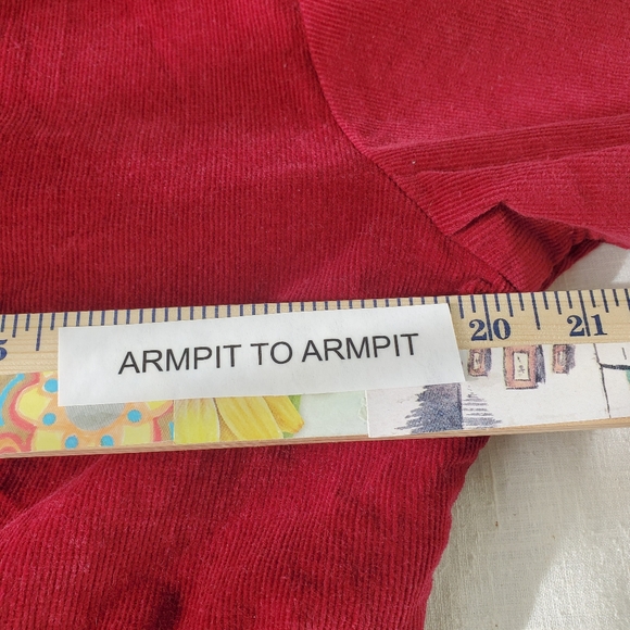 Vtg 90s Fads Womens Empire Waist Maxi Dress Wine Corduroy Sz 12 Crochet Trim NOS - Picture 4 of 12